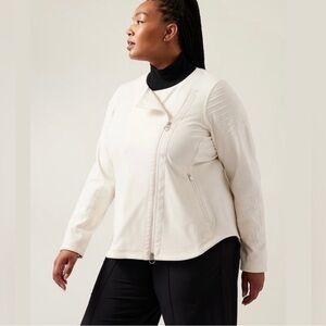 Athleta Womens Cream Moto Jacket XL
